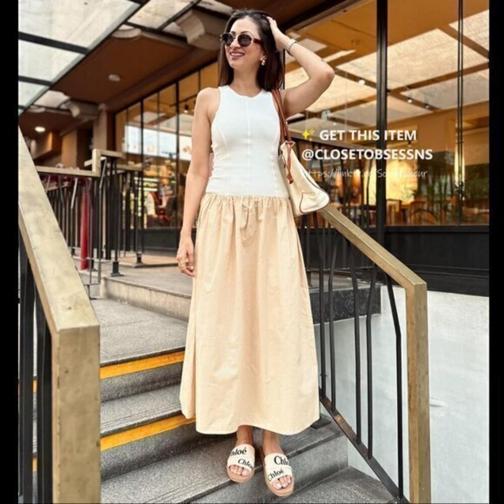 ZARA Contrasting Midi Dress